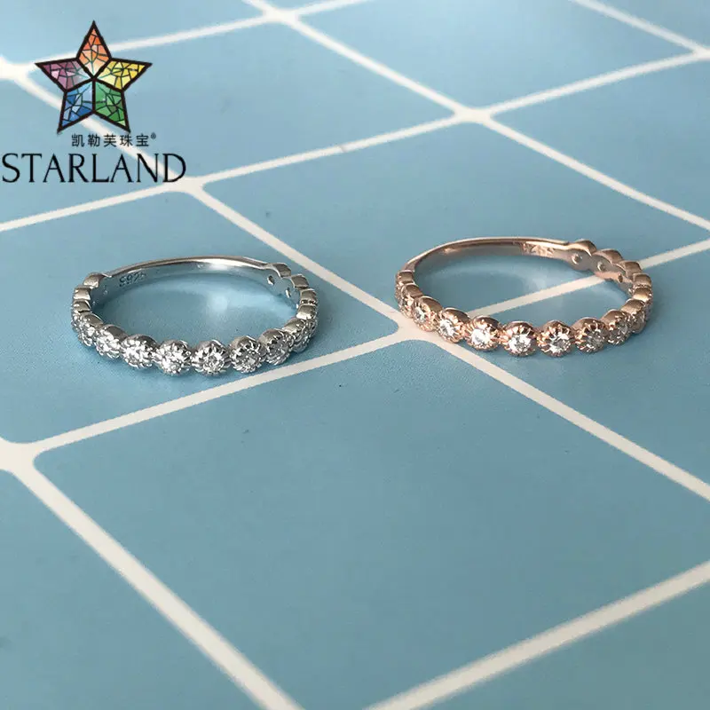 Starland, дизайн, OL стиль, 925 пробы, серебро, ряд циркона, кольца для женщин, розовое золото, вечерние кольца, хорошее ювелирное изделие