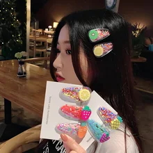 Южная Корея стиль цвет Прохладный зыбучие пески Прозрачные Девушки фрукты заколки Детская Морская звезда BB клип летний зажим головной убор