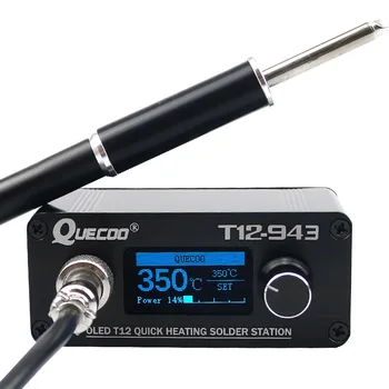 

MINI T12-943 OLED-STM32 1.3inch Digital display soldering station DC Version electronic welding iron with M8 Metal handle K tip