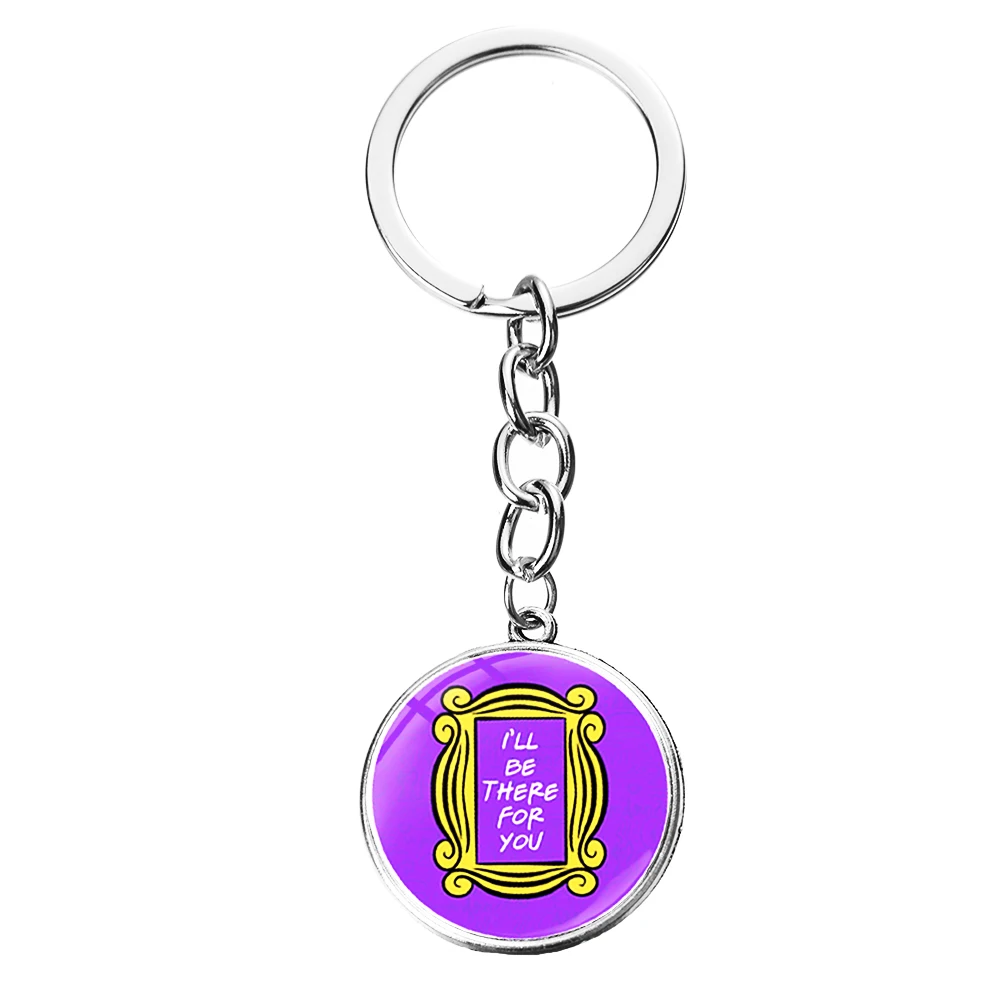 SONGDA Newest Friends TV Show Keychain 25th Anniversary Series Cartoon Fun Pattern Glass Dome Pendant Key Chain for Good Friend - Цвет: Style 30