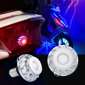 

Universal Motorcycle LED Brake Tail Light Colorful Light Angle Eye Flashing Light DC 12V 1157 P21 Daytime Running Signal Bulb