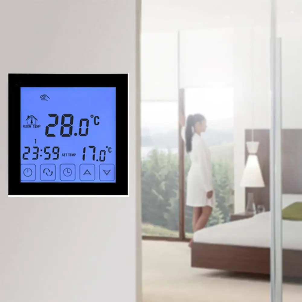 

WiFi Smart Control Thermostat Temperature Controller LCD Display Touch Screen Water Floor Heating Programmable Thermostat