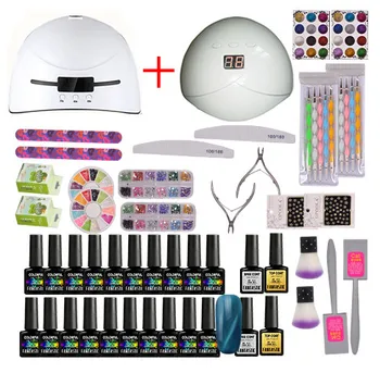 

Hot Sale 100% Gel Nail Polish Starter Kit With UV LED Lamp Tool Nail Art DIY