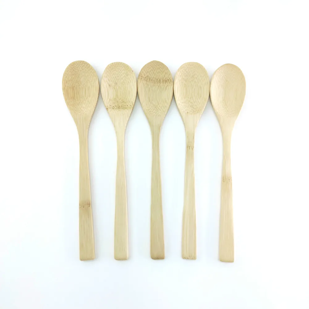 6 Wooden Scoop Teaspoon Coffee Kitchen Cooking Condiment Utensil Catering Spoon