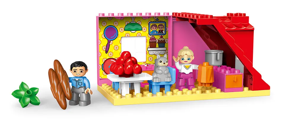 Duplos друзья розовый город девочка фигурка принцессы семейный дом Красочные Дети строительные блоки Развивающие игрушки для малышей в подарок на 10505