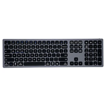 

Bluetooth Keyboard, Aluminum Alloy Dual-Channel Wireless Keyboard for Phones, Tablets, Desktop Computers