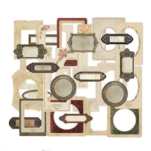 Autocollants de papeterie à cadre rétro, 29 pièces/paquet, matériaux décoratifs de Collage Vintage, arrière plan à la main, fournitures artisanales de bricolage