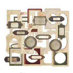 29pc/pack Retro Frame Stationery Stickers Vintage Collage Decorative Materials Hand Accoun Background DIY Craft Supplies