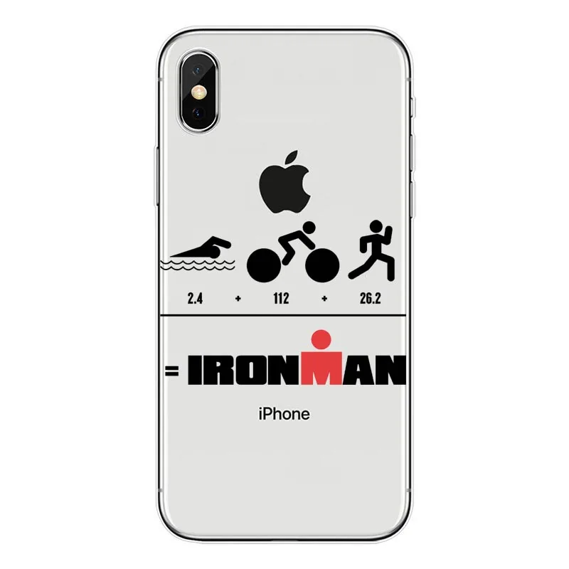 TPU Ironman Триатлон логотип силиконовый мягкий чехол для телефона из ТПУ для iPhone5s SE 6 6s plus 7 7plus 8 8plus X XS XR XS MAX чехол Fundas Coque - Цвет: TPU