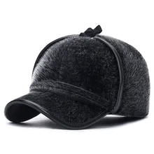 Зимняя мужская шапка, утолщенные бейсболки с защитой от ушей, теплые бейсболки, шляпы сомбреро De Cuero Del Hombre