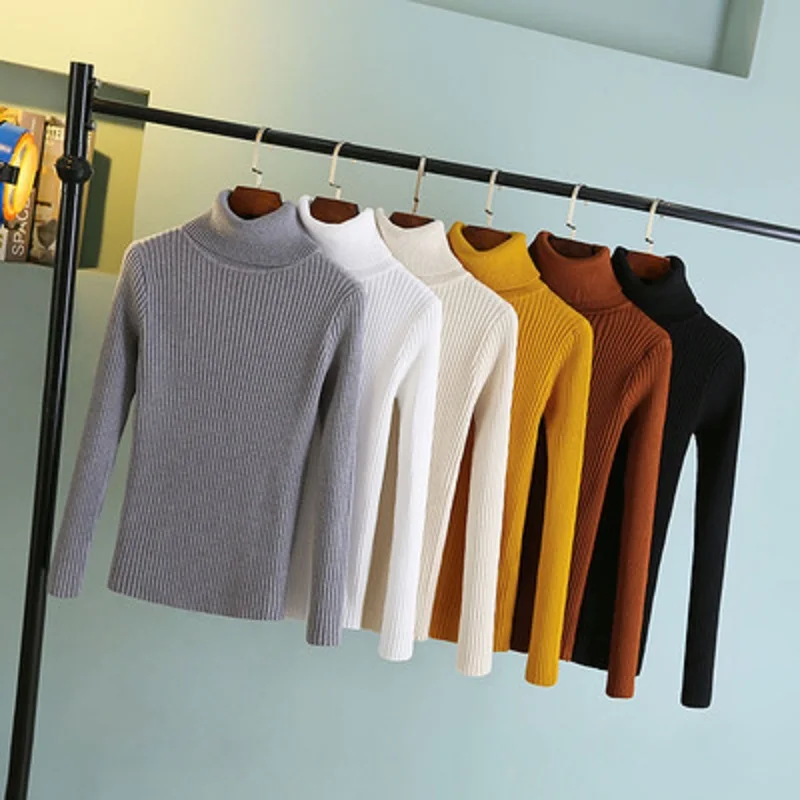 Women's Turtleneck Sweater Knitted Women Winter 2019 Autumn Pullover Women Sweater Jumper Truien Dames Tops Turtleneck Sweater