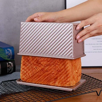 

Loaf Pan with Cover Quick Release Bread Toast Mold Non-Stick Bakeware Carbon Steel Loaf Pan JS22