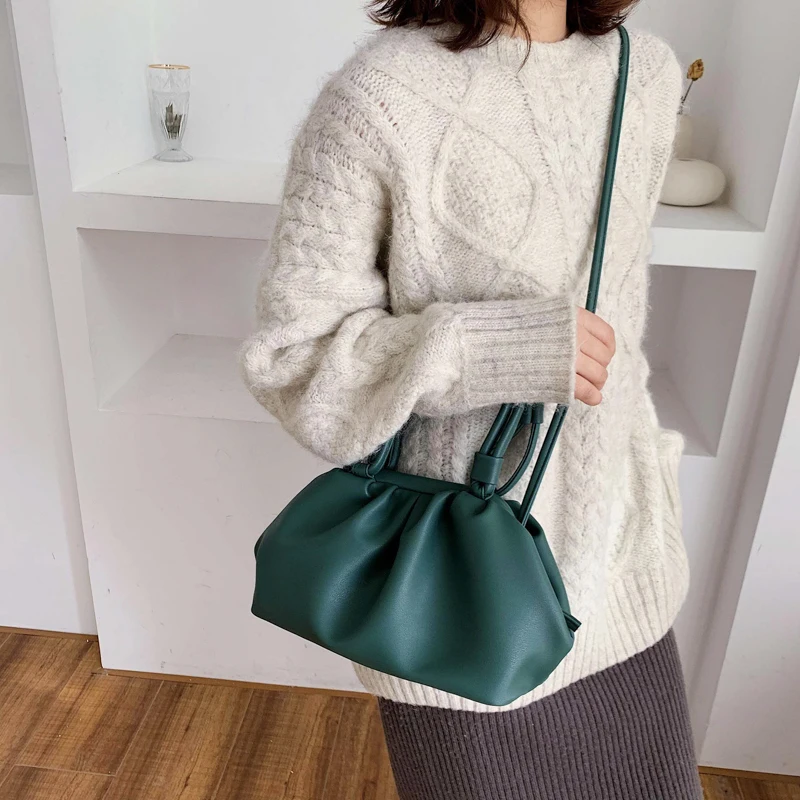 Женская простая вместительная сумка-мессенджер дизайнерская ретро новая модная облачная женская сумка через плечо кожаная сумка клатч