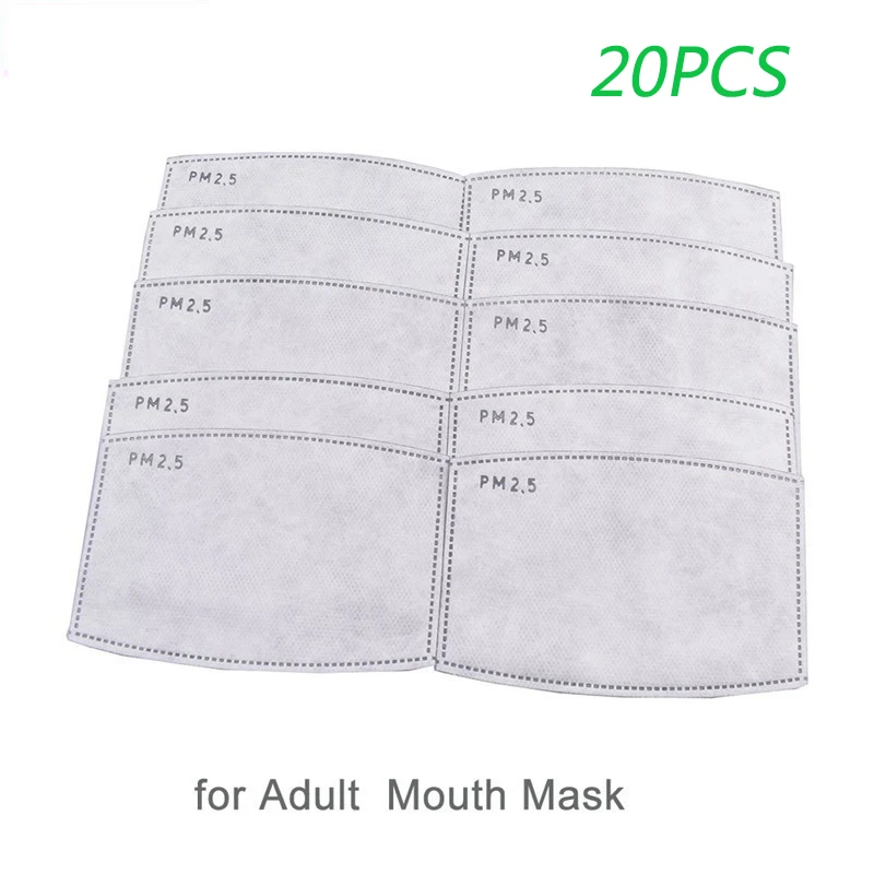 

20pcs/Lot PM2.5 Filter Paper Anti Haze For Adult Prevent Smog And Dust Protective Non-woven Fabrics Mask Filter Comfortable