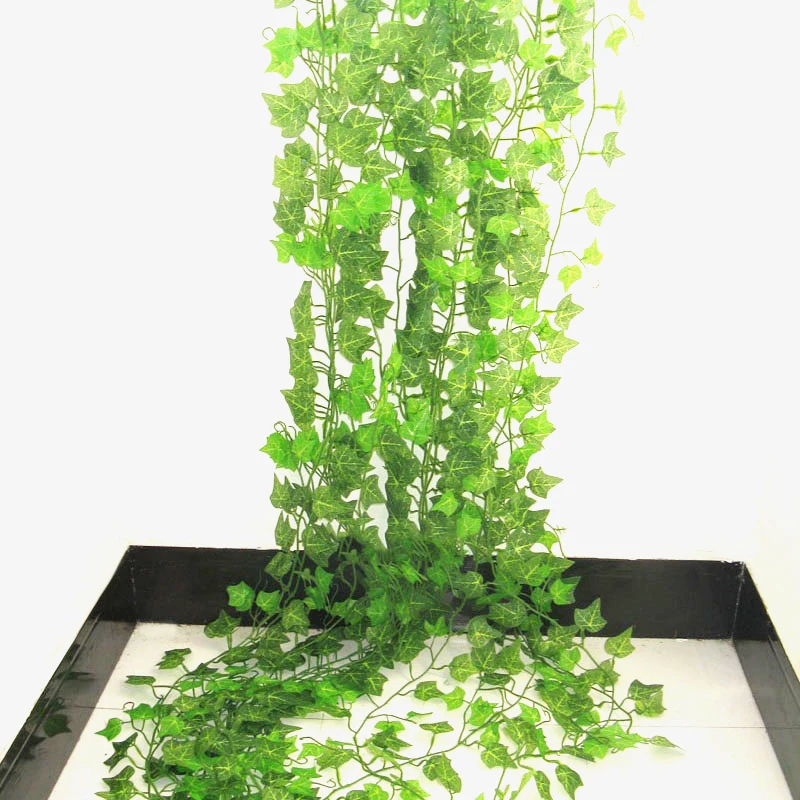 

2.4M Artificial Ivy Plastic Home Decor Artificial Flower Rattan string green Leaf Garland Plants Vine Fake Foliage Flowers