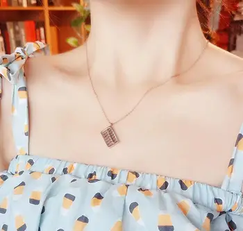

Chinese Style Gold Rose Gold Necklace Female Abacus Pendant Design Retro Fashion Jewelry Ladies Choker Necklace