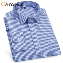 

Top Quality Mens Business Casual Long Sleeved Shirt Classic Plaid Striped Checked Male Social Dress Shirts for Man Purple Blue