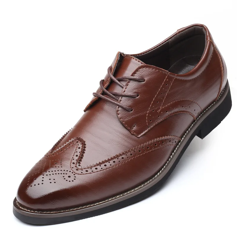Г. Мужские модельные кожаные туфли повседневная обувь с перфорацией типа «броги» офисные туфли-оксфорды на шнуровке в британском стиле для вечеринок Большие размеры 37-48