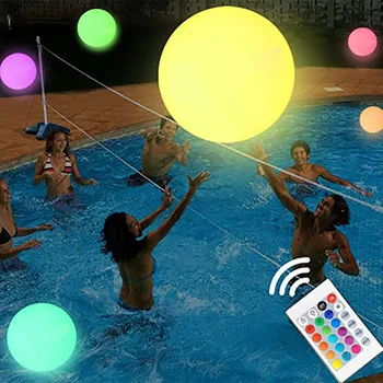 

Funny Inflatable Luminous Ball PVC Balloon Remote Control Glowing Ball Outdoor LED Beach Ball for Swimming Pool Garden