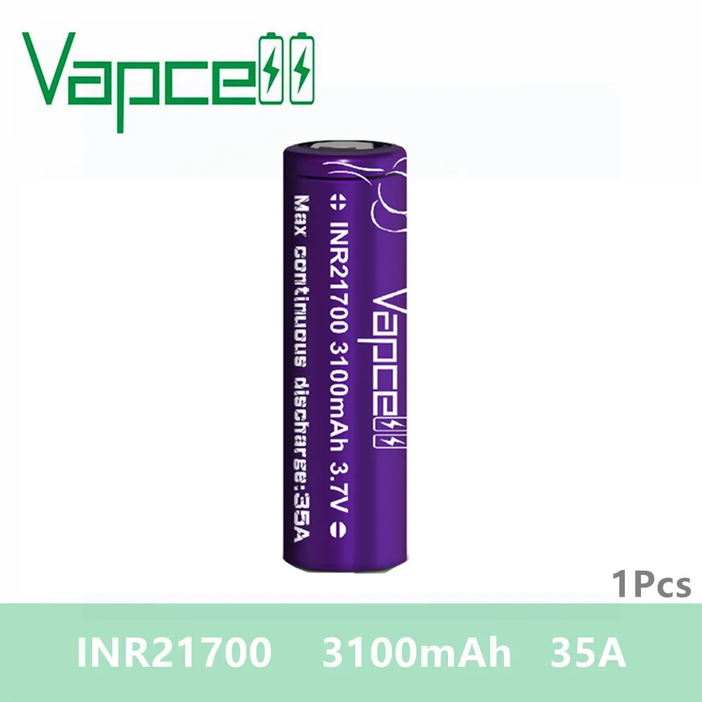 Бесплатная доставка 1 шт. батарея VAPCELL INR 21700 3100 мАч 35A Дымчатая Электронная