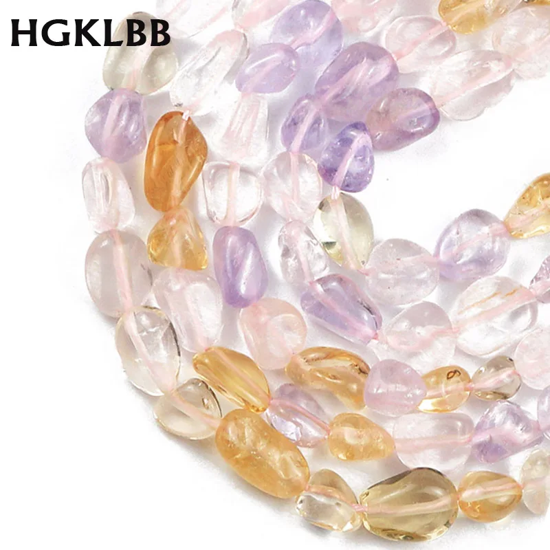 Бусины из натурального камня HGKLBB фиолетовые розовые желтые нестандартные