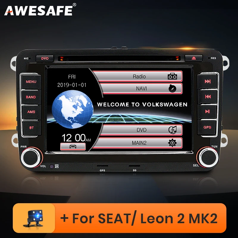 Awesafe 2 DIN 7 дюймов dvd плеер Радио для сиденья/Altea/Леон/OCTAVIA III/IBIZA /Altea XL в тире