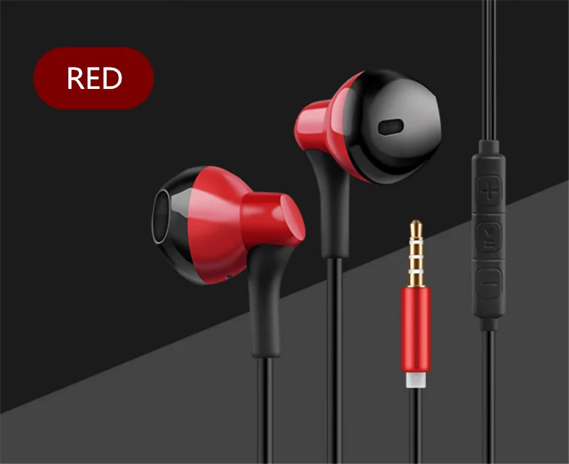 red Проводные наушники для iphone 5s, 6s, xiaomi, Hi-Fi, стерео игровая Музыкальная гарнитура, Универсальные наушники-вкладыши, басы, вкладыши для телефонов Redmi - Цвет: red