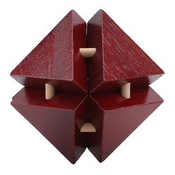 Iq brinquedo clássico bloqueador de cérebro, bloqueio de burr 3d de madeira, brinquedo educacional de bambu para adultos e crianças