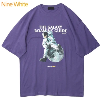 

2020 T-shirt male hip hop moon astronaut T-shirt street wear summer cotton Harajuku T-shirt short sleeve street clothes