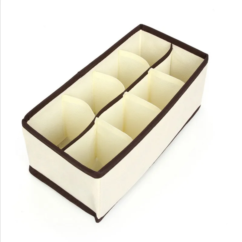 Beige 8 grid Нижнее белье Органайзер бюстгальтер носки галстуки ящик коробки для хранения Шкаф делитель офисный шкаф - Цвет: Beige 8 grid