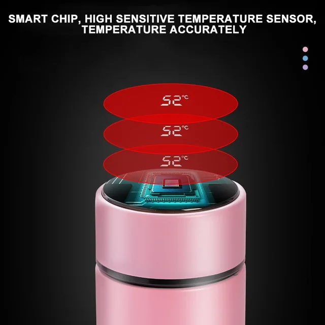500ml Thermo Bottle Thermal Cup Vacuum Flasks Stainless Steel Thermos for Tea Cover LED Smart Temperature Display Water 4