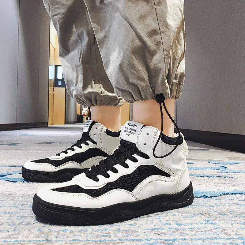 

Fashion High Top Men Shoes Trend Hot Sale Light Sneakers High Quality Comfortable Casual Men Shoes Non-slip Flats Shoes R4-23