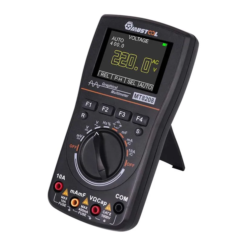 Upgraded MUSTOOL MT8208 2 In 1 HD Intelligent Digital Multimeter Graphical Oscilloscope 2.5Msps Sampling Rate Electronic Test