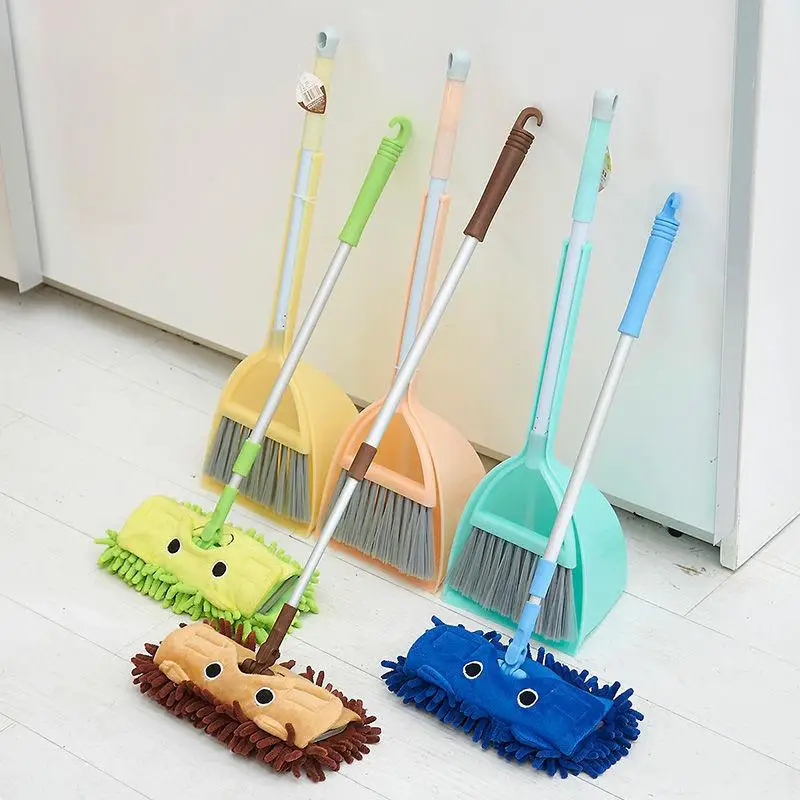 

Kids Pretend Play Toys Children's Simulation Broom Mop Dustpan Set Kindergarten Baby Mini Play House Sweeping Cleaning Toy Gifts