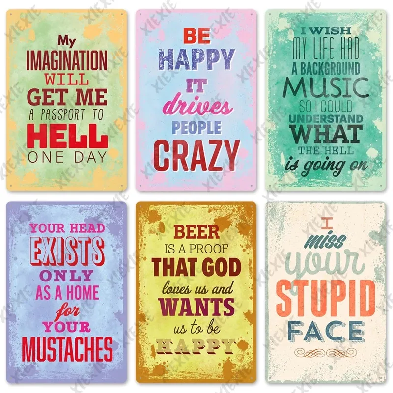 

Цветные буквы, Оловянная вывеска, металлический Мотивирующий постер в стиле ретро, постер на стену, железная живопись, стикер, художественн...