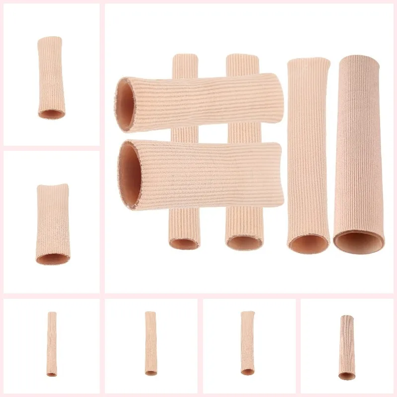 Silicone Pain Relief Toe Tube Separator Gel Foot Finger Protector Fabric Bunion Corrector Corn Callus Orthopedic Pads 4PCS