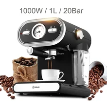 220 В 20 бар кофеварка для эспрессо полуавтоматическая Бытовая визуализация молочной пены двойной контроль температуры