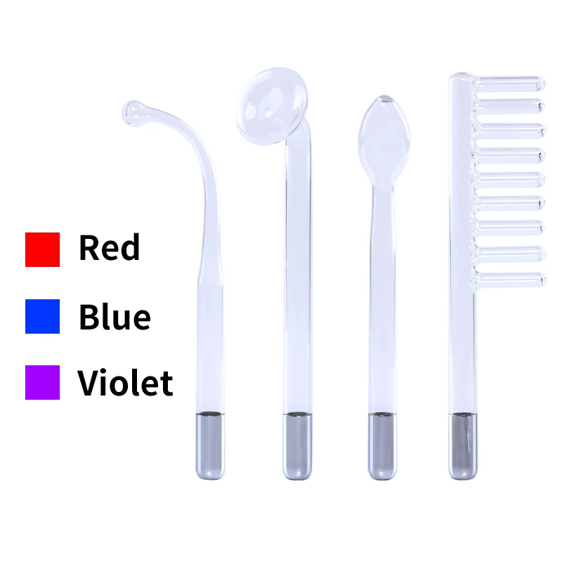 Facial Electrode Nozzle Attachment Glass Tubes 4 Pcs