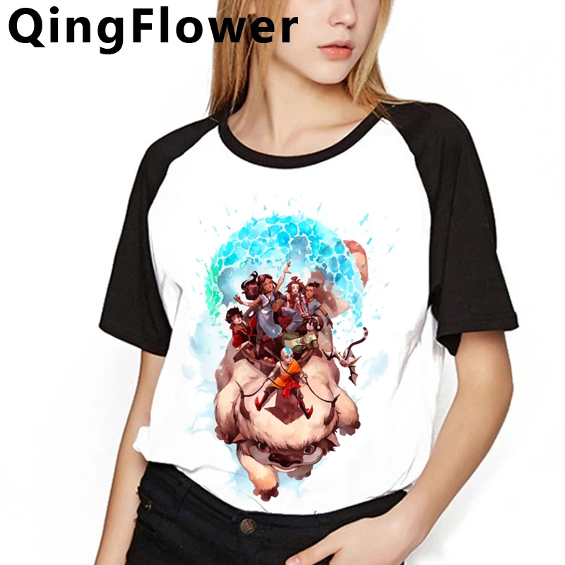 Футболка Avatar The Last Airbender Harajuku женская модная футболка аниме Ullzang Aang с графическим