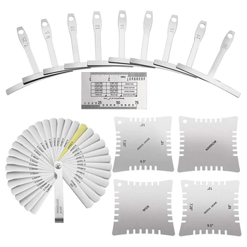 

High Accuracy Multifunctional Radius Gauge Bass Notched Guitar Luthier Tools Set Stainless Steel Rustproof String Action Durable