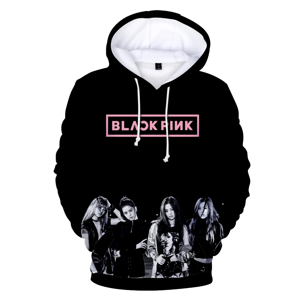 Серый Черный розовый принт Jisoo Jennie Rose Lisa новые мужские/женские толстовки модные повседневные толстовки с капюшоном 3d принт высокое качество толстовка - Цвет: Серый