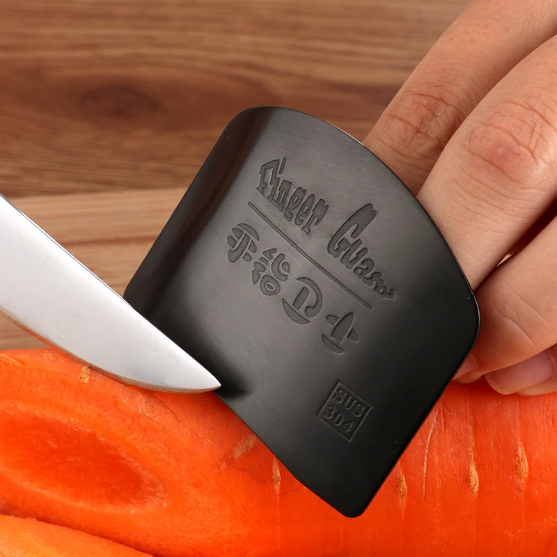 1 шт. большой размер защита для пальцев защищает нож из нержавеющей стали инструмент для защиты пальцев Кухонные гаджеты - Цвет: Black