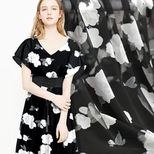 Цветочный Шарм жоржет шелковая ткань для платья шарф tissu Африканский Базен riche getzner telas tela tecido stoffen tissus stoffen