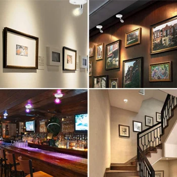 

2Pcs RGB LED Spotlight Battery-Powered Wireless Spotlight with Remote Control Dimming Light