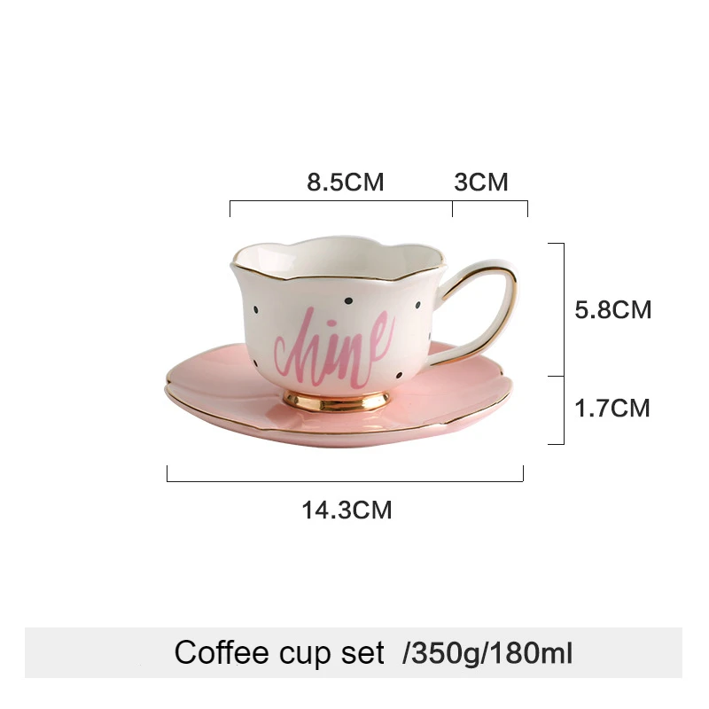 Европейская цветочная керамическая английский послеобеденный чай наборы кофейная чашка набор Высококачественная кофейная посуда набор черная чайная чашка набор посуда для напитков подарок - Цвет: pink