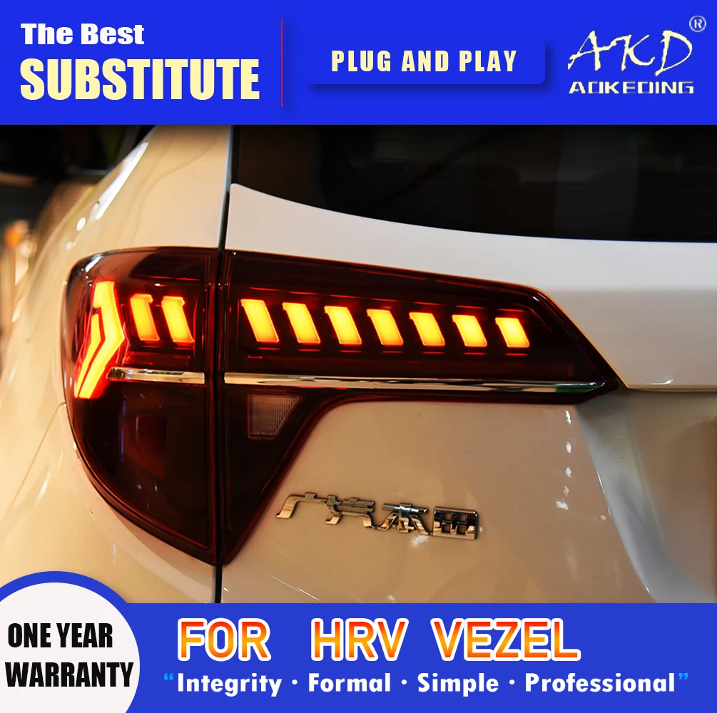 Akd Tail Lamp For Honda Hrv Vezel Led Tail Light 20152021 Hrv Rear