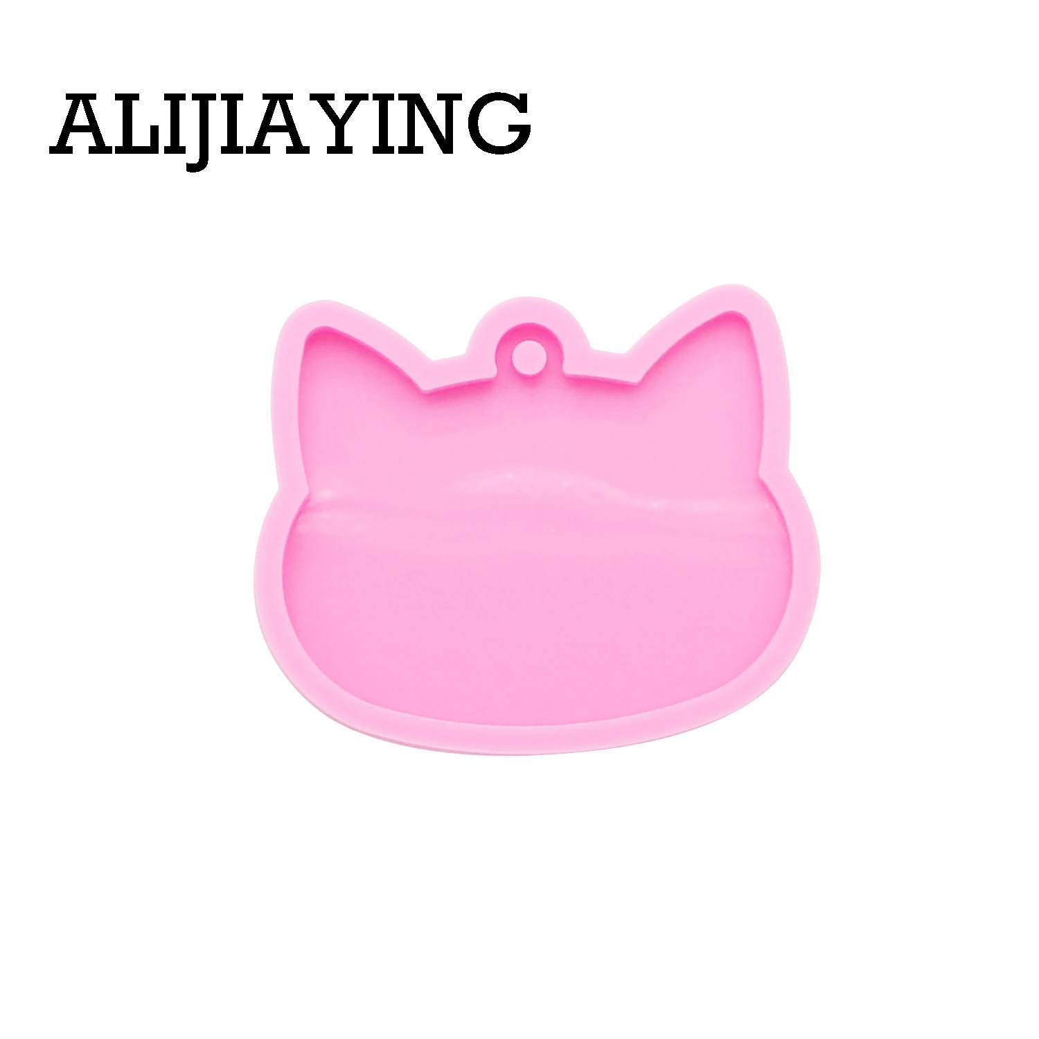 Pink 1pc DY0089 DIY блестящий брелок-голова кота силиконовая форма эпоксидная смола формы для ювелирных изделий Полимерная глина конфеты шоколадные формы - Цвет: Pink 1pc