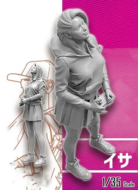 

1/35 modern girl stand and see Resin figure Model kits Miniature gk Unassembly Unpainted