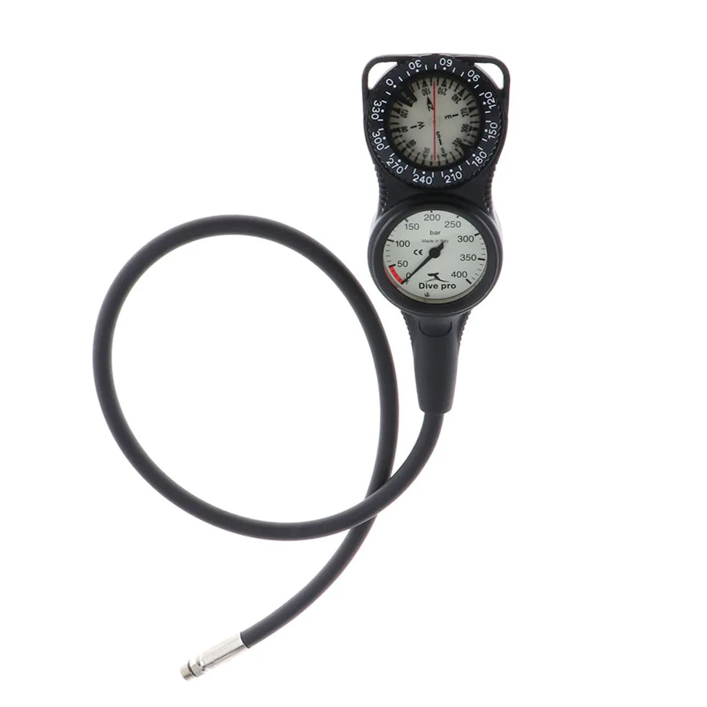 

Diving Console Scuba Dive Pressure Gauge 400 Bar with Compass and HP Hose