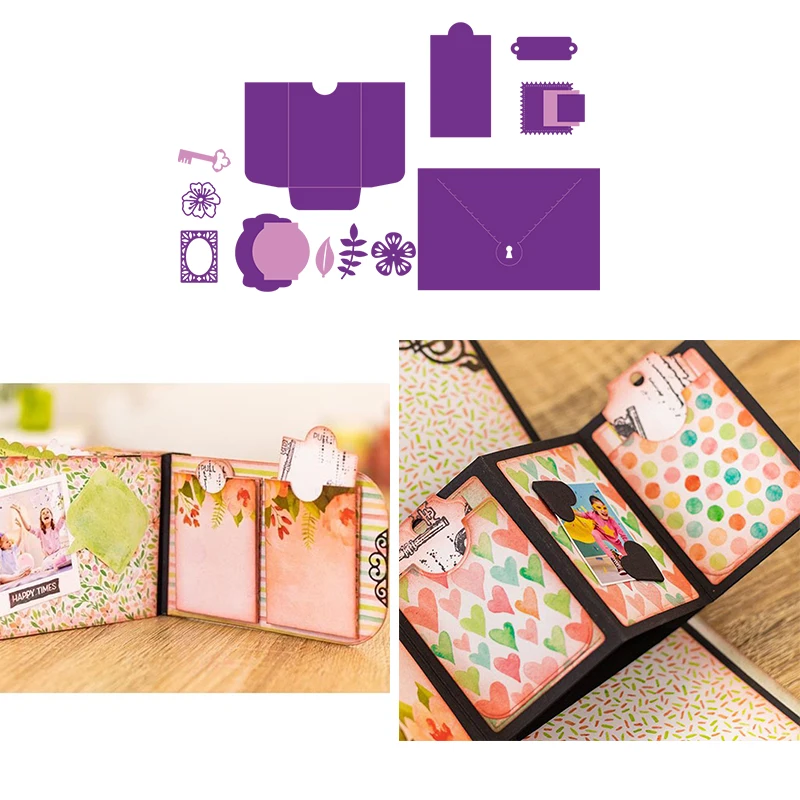 

Hot Foldable Pluggable Metal Cutting Dies Creative Flower Key Frame Decoration For DIY Scrapbooking Paper Cards Crafts New 2019